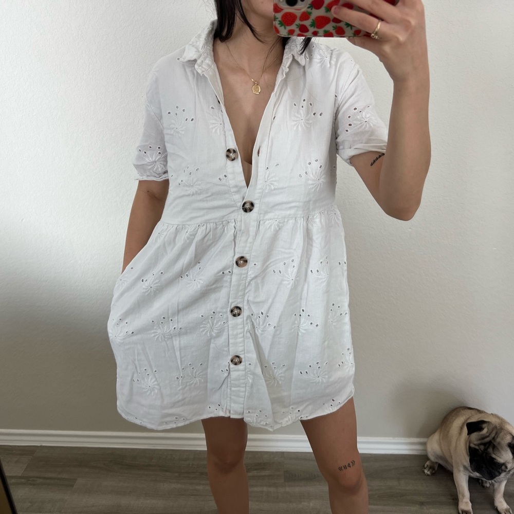 zara white eyelet dress